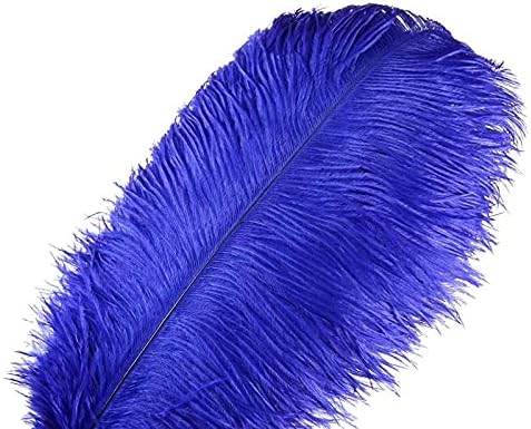 Zamihalaa Royal Blue Fluffy Avestruz Feather 15-70cm 10-200pcs Diy Feathers for Crafts Party Wedden Decoration Plumas Show A9