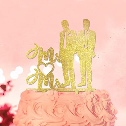 Topper de bolo do mesmo sexo gay dois homens 元素 silhueta adora decorações de bolo de casamento gay personalizando