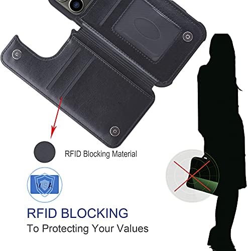 ARAE para iPhone 13 Pro Max Case [6,7 polegadas] - Caixa da carteira com bolsos de couro PU