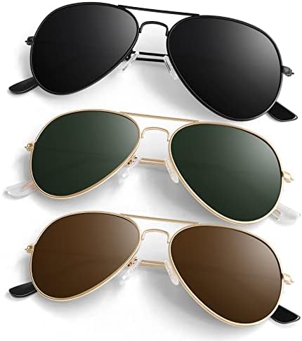 Óculos de sol piloto anziw para homens mulheres, moldura de metal leve, óculos de sol polarizados de proteção