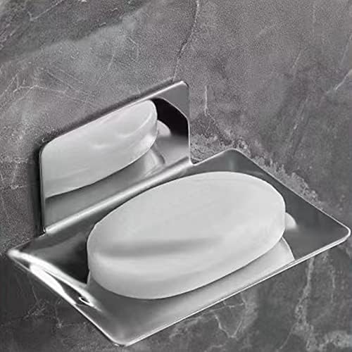 2 Pacote de sabão autoadesivo para banheiro sem perfuração Sopa de aço inoxidável Adequado para
