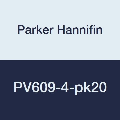 Parker Hannifin PV609-4-PK20 Plugue da série PV Plug, tópico feminina de 1/4 fêmea x 1/4 , Brass