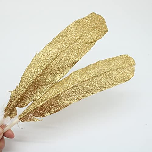 Pumcraft Feather for Craft 100pcs/lote natural penas de ganso de ouro 25-30cm/10-12 polegadas