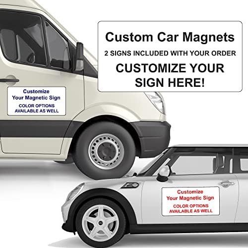 2 Pacote de ímãs de carros personalizados, 12 x24 Magneto de negócios de caminhões de carro personalizável Place, peça a sua empresa notada!