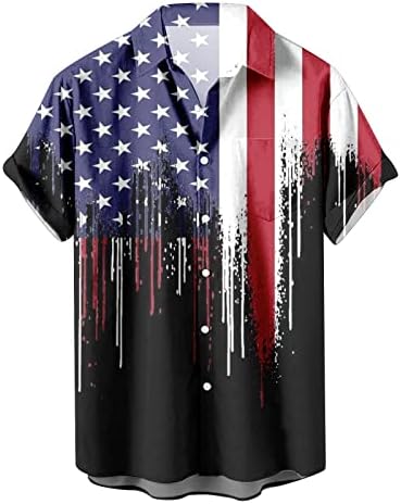 Camisetas de verão bmiEgm para homens de bandeira americana masculina camisas patrióticas para