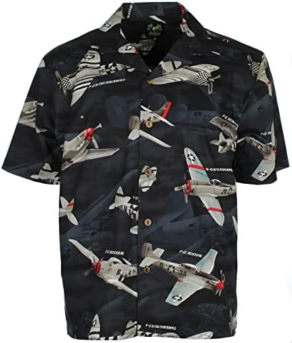 Camisa havaiana masculina dos planos de caça dos EUA de Benny
