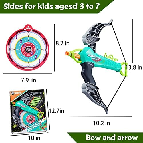 Dr.kbder Bow and Arrow for Kids 8-12, Girls Toys ao ar livre, Green Light Up Archery Toy Set com