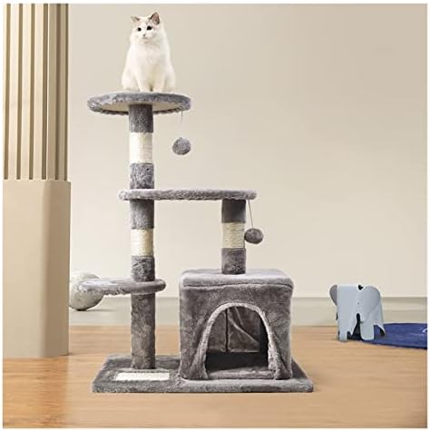 Cat Tower Tower Cat Scalbing, lixo de gato, árvore de gato, correndo de gato, postagem, prateleira de gato integrada, ninho de arranhões de gato, plataforma de salto de gato, torre de gato de brinquedo para gatos para gatos internos
