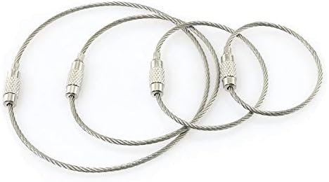 RECs 20pcs Keychains de arame de aço inoxidável 1,5 mm Chave de anel de aeronaves de anel de anel de