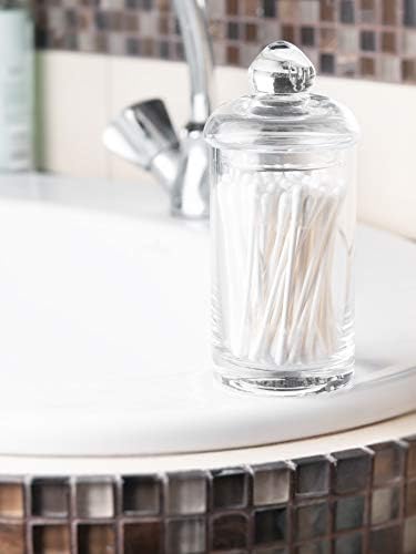 Dispensador de cotonete de vidro Barski - jarra com tampa - suporte - armazenamento - vasilha - para swabs com