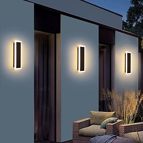 Yaowszm Outdoor LED Luz de parede 2Pack 8W Modern Wall Sconnce IP65 Luzes de parede da varanda 11,8 polegadas