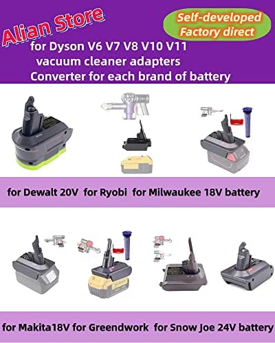 Adaptador de bateria V6 para Ryobi 18V Battery Work for Dyson V6 Series A vácuo SV03 SV04 DC58 DC62