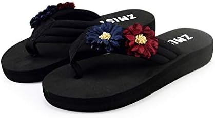Chinelos para mulheres flores de verão casa praia praia slippers esgotos de sandálias de tênis de vaca preta para mulheres chinelos para mulheres espuma de memória