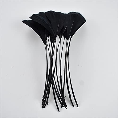 Zamihalaa 20pcs/lote preto penas para artesanato avestruz galo ganso pluma natural para acessórios de artesanato de bricolage-30-35cm 12-14 polegadas