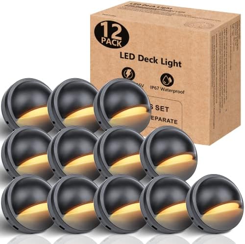 12 Pacote de pacote de baixa tensão LED LUZES DE CONGULHADO, 2,5W 180LM PAVAGENDA PAVAGENS LIGHT STAIR