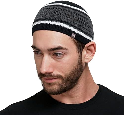 Caps de caveira de algodão respirável Captura Kufi para homens em desenhos legais | Liner de capacete | Presentes do Ramadã muçulmano Eid presentes