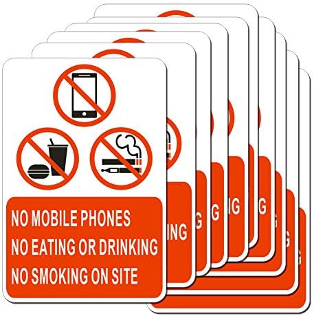 Não fumar Não Vaping Neste sinalização do adesivo de veículo 10 Conjunto 1,5 x 3 polegadas 5 mil Vinil