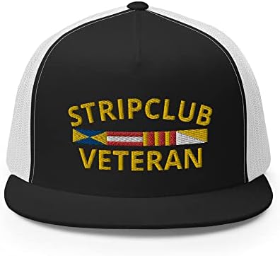 Rivemug Clube de strip clube veterano Premium Trucker Hat High Crown Bill Flat Cap - Joga de presente de Dare Funny Dare Gag