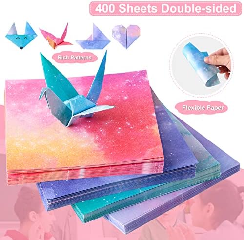 NHBTYKL 400 folhas Kit de papel de origami 3,75 polegadas quadradas de scrapbook de scrapbook de dupla face Double