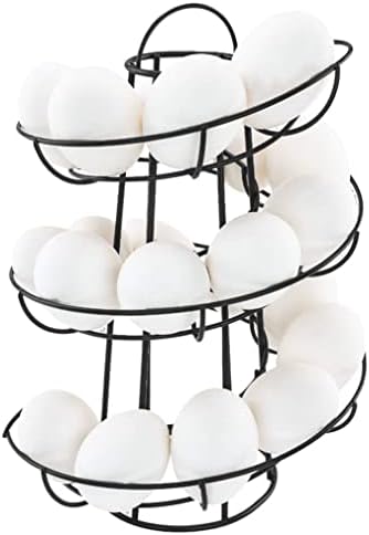 Rack de ovo em espiral Black Kitchen Armazenamento de ovo de ovo de ovo Stand Stand Spiral Helter Skelter Egg