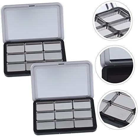 Solustre 2 sets ímã Caixa vazia bandeja magnética maquiagem blush bush storage caixa de armazenamento Organizador