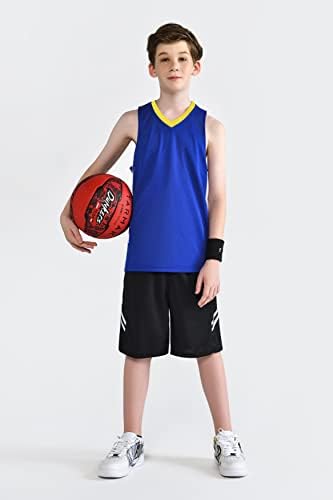 Jovens meninos reversíveis performance de malha atlética Jerseys em branco uniformes para scrimmage esportivo