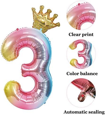 Balões de arco -íris de 40 polegadas de 40 polegadas, com uma festa de aniversário colorida para festa de aniversário