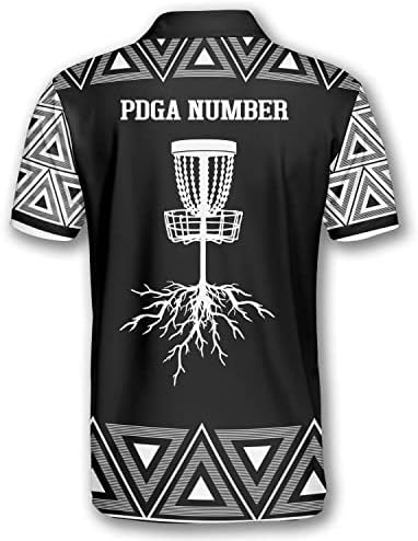 Camisas de pólo de golfe de disco primária para homens, nome personalizado e camisetas de golfe de disco