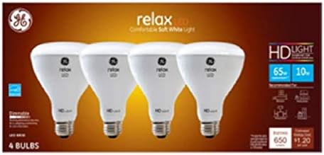 GE Relax LED lâmpadas de inundação interna LED, 10,5 watts brancos macios, base médio, diminuído