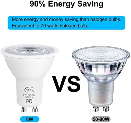 Lâmpada de lâmpada LED 5000K SIKSOG GU10 Branco, 70W Halogen equivalente, não adquirível, luzes de inundação