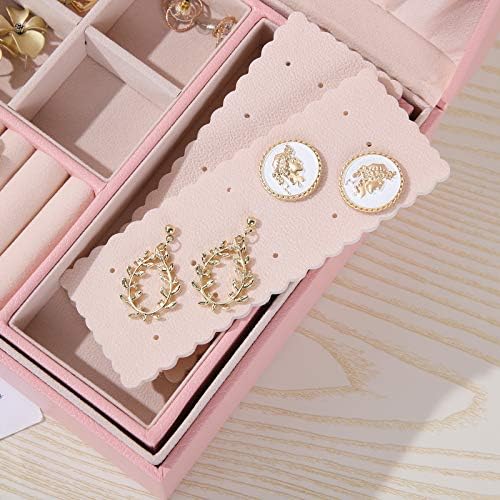 Misaya Pink Jewelry Box, Women Girls Small 2 Camadas Armazenamento de Jóias Organizador para Domor