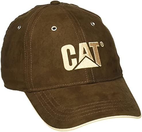 Caterpillar Men's Brademark Microsue Hats com frente bordada, conta curva com contraste e fechamento de back