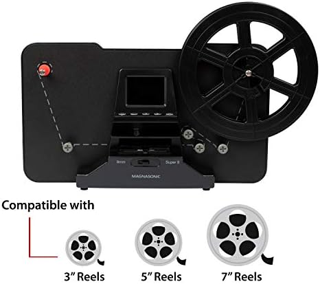 Magnasonic all-in-One Super 8/8mm Scanner de filme, converte filme em vídeo digital, scanns 3 , 5 e 7 Super 8/8mm