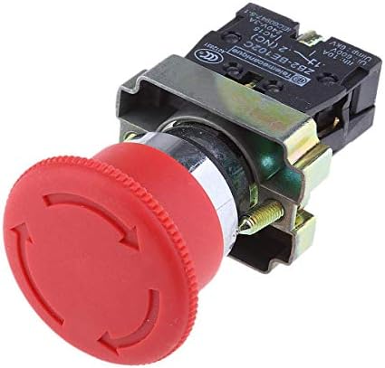 Comok 22mm NC Red Cogumelo Parte de emergência Trofação rotativa de auto-bloqueio de push-button 600V 10A ZB2-BE102C
