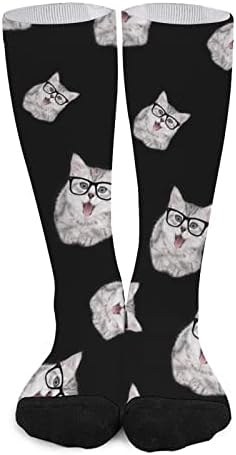 WeedKeycat Cute Kitten Crews Socks Novidade Funny Print Graphic Casual Moderate espessura para o outono