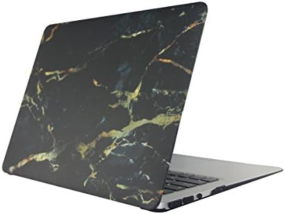 Tojia compatível com MacBook 12 Case, 4 em 1 Snap no caso de mármore preto com protetor de tela de