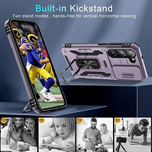 Deerlamn para a caixa do Samsung Galaxy S23 com tampa de câmera deslizante+protetor de tela,
