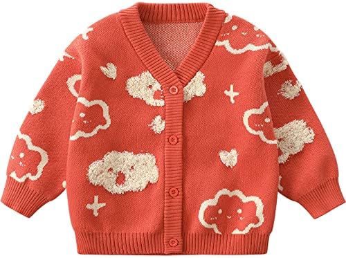 Girls Cardigan Crewneck Button Up Sweaters