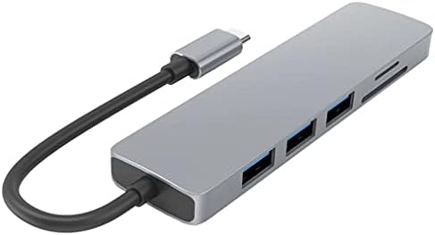 SBSNH tipo C Hub para adaptador compatível com HDMI 4K 3 USB C Hub com TF Security Digital Reader