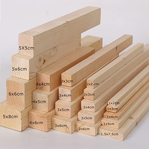 Lvldawa 3x4cm de madeira hastes de madeira, madeira quadrada de madeira