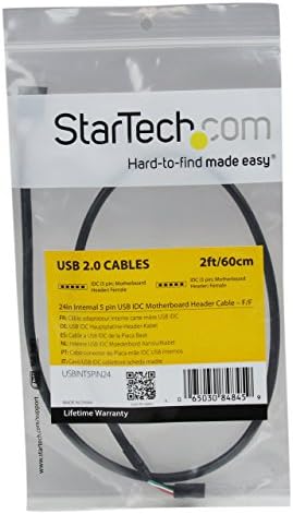 Startech.com 24in interno 5 pinos USB Cabo de cabeçalho da placa -mãe IDC f/f - cabo USB - 5 pinos IDC