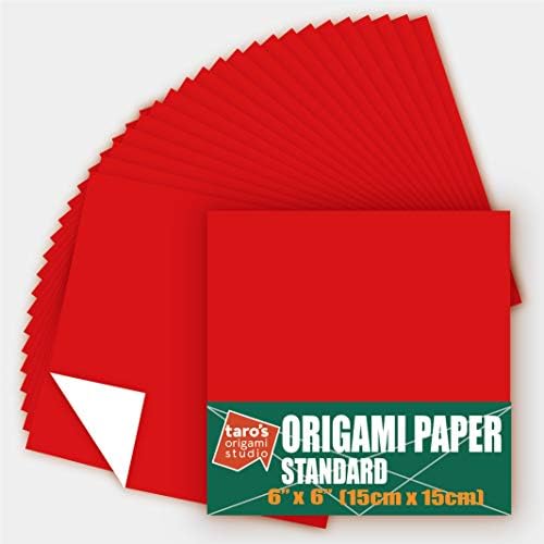 [Taro's Origami Studio] padrão de 6 polegadas de 6 polegadas de um lado de 50 lençóis folhas quadradas