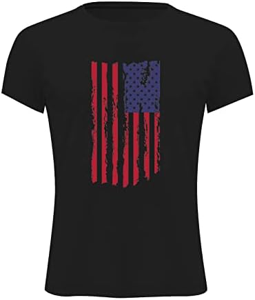 Camisetas do Dia da Independência da Independência XXBR, Esportes American Flag Prind Surves de manga curta Estrelas