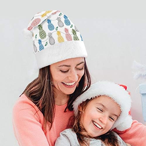 Chapéu de Papai Noel de Natal, Chapéu de Férias de Natal de abacaxi colorido para adultos, Hats