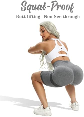 Fittoo Women Feminless Scrunch Butt Lift Biker Shorts Cantura Alta Cintura Contorno Treino de Yoga