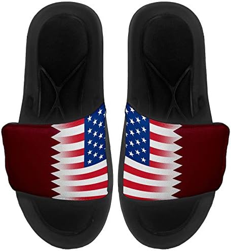 Sandálias/slides de slides/slides expressos para homens, mulheres e juventude - bandeira do Qatar - bandeira