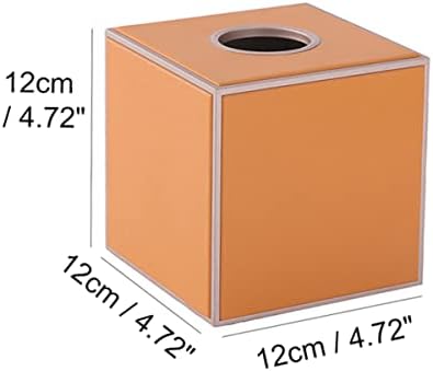 Titulares de tecido de couro laranja de laranja quadrada Woless Capa de lúcleo decorativo de lúmulo 4,72 x 4,72 x 4,72