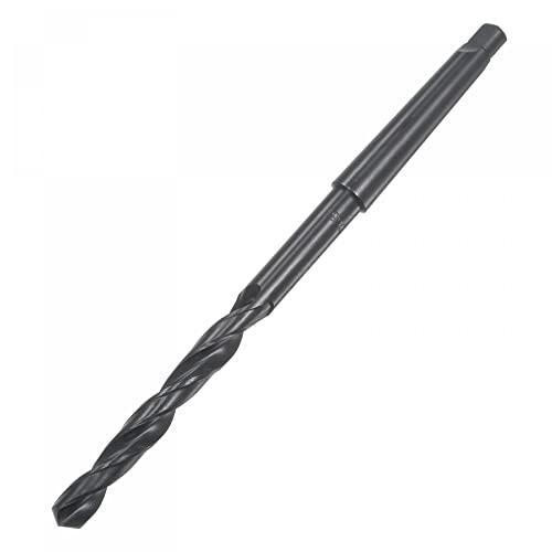 Uxcell 12,4mm Twist Bit com mt1 morse diminua haste, 95 mm de comprimento de flauta de alta velocidade óxido de aço preto