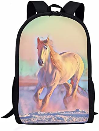 Yiekeluo Rainbow Running Horse Design Children Backpack Bagpacks com tiras ajustáveis ​​Pacotes