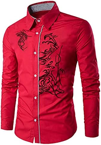 Dragon Roupos Men homens imprimem a blusa de blusa de cima para baixo color de canela longa camiseta